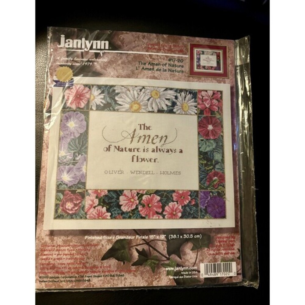 Janlynn Amen of Nature Counted Cross Stitch Kit 17-20 Floral Quote 15x12 199